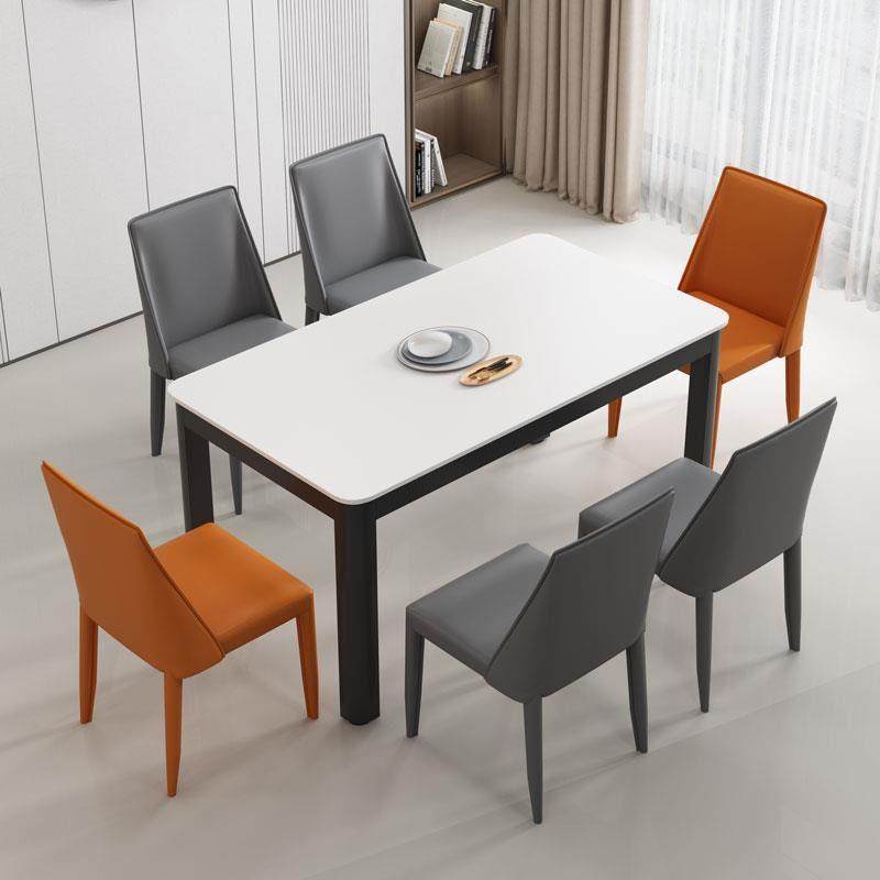 长用方岩餐桌形98214小户型家现代简约纯黑白餐桌椅组合4人6人饭,住宅家具,岩板餐桌,淘宝优惠券,粉丝福利购,淘宝优惠卷