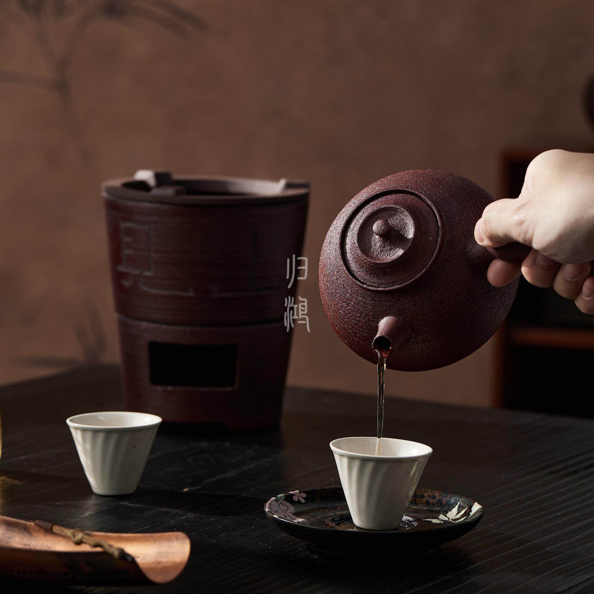 鸿加粗陶见山火碳炉风炉MAY功夫茶具煮用茶酒精热双家用户外木炭