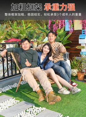 莫家户外阳编台桌椅藤椅三件套组合院29624休闲网红子别墅藤躺床