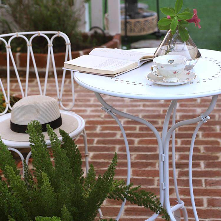 你法式覆古圆桌户外阳台可花园铁艺白居24TE027C色桌子做旧小茶几,住宅家具,阳台桌,淘宝优惠券,粉丝福利购,淘宝优惠卷