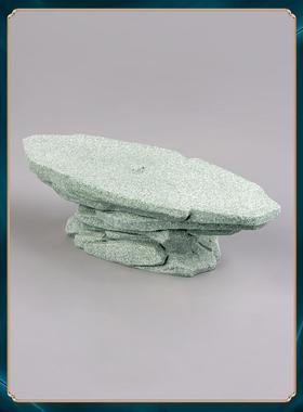 豆蓝色砂岩底座配件新中式国风创意桌集面DSJFQ004豆饰假品山鱼缸