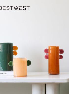 花CZ24-40瓶玻璃奢高级轻插感玻璃餐覆古水培花桌摆件鲜花水培器