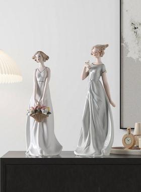 欧式陶瓷摆件FML—XKX家居饰客厅视柜玄酒柜品装饰品西关洋美女工