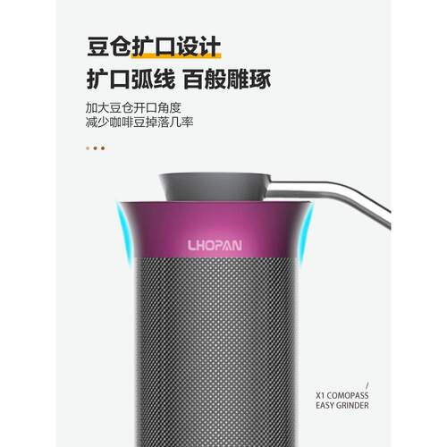 hopan CQM手磨豆机咖啡豆研磨L机罗手磨手动研磨器咖啡机X摇1盘CN