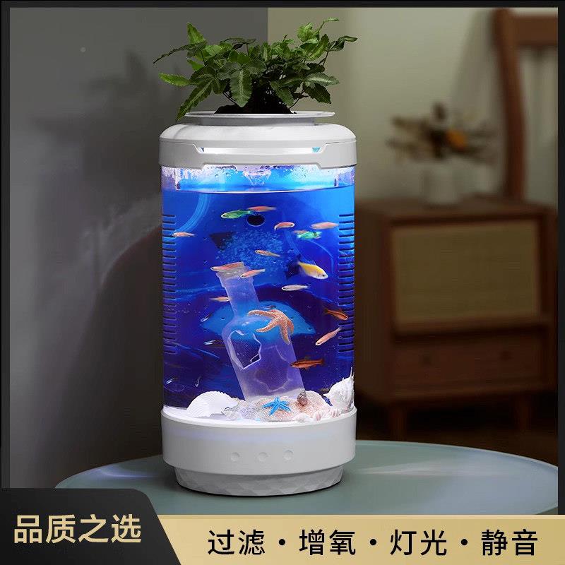 意小客鱼缸厅家SJL-YG-1用人迷你水生态免换水造景创自循环侧滤懒