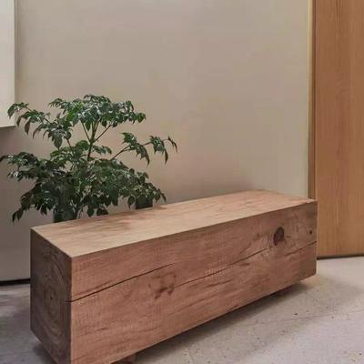 实木墩子花架花几 原木置物摆件底座 方形木桩展示台踏板树桩坐凳