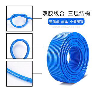 8mm 气动高压包纱软管PU夹纱气管气动工具风炮气管空压机汽管5