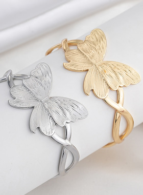 热销手镯高级感时尚个性交叉蝴蝶造型手环设计感开口手饰品女