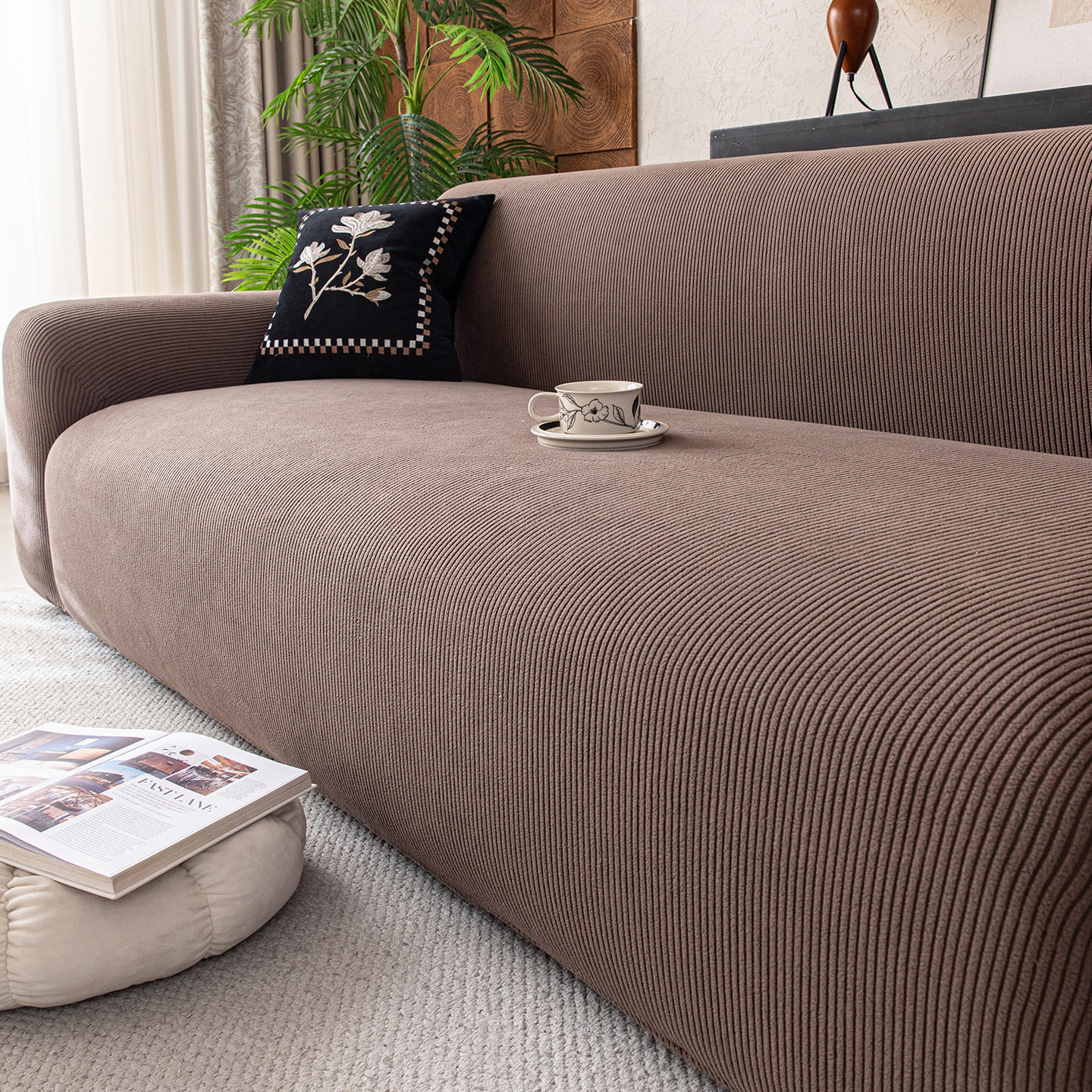 现代简约加厚摇粒绒沙发套2026新款弹力防滑全包万能套罩