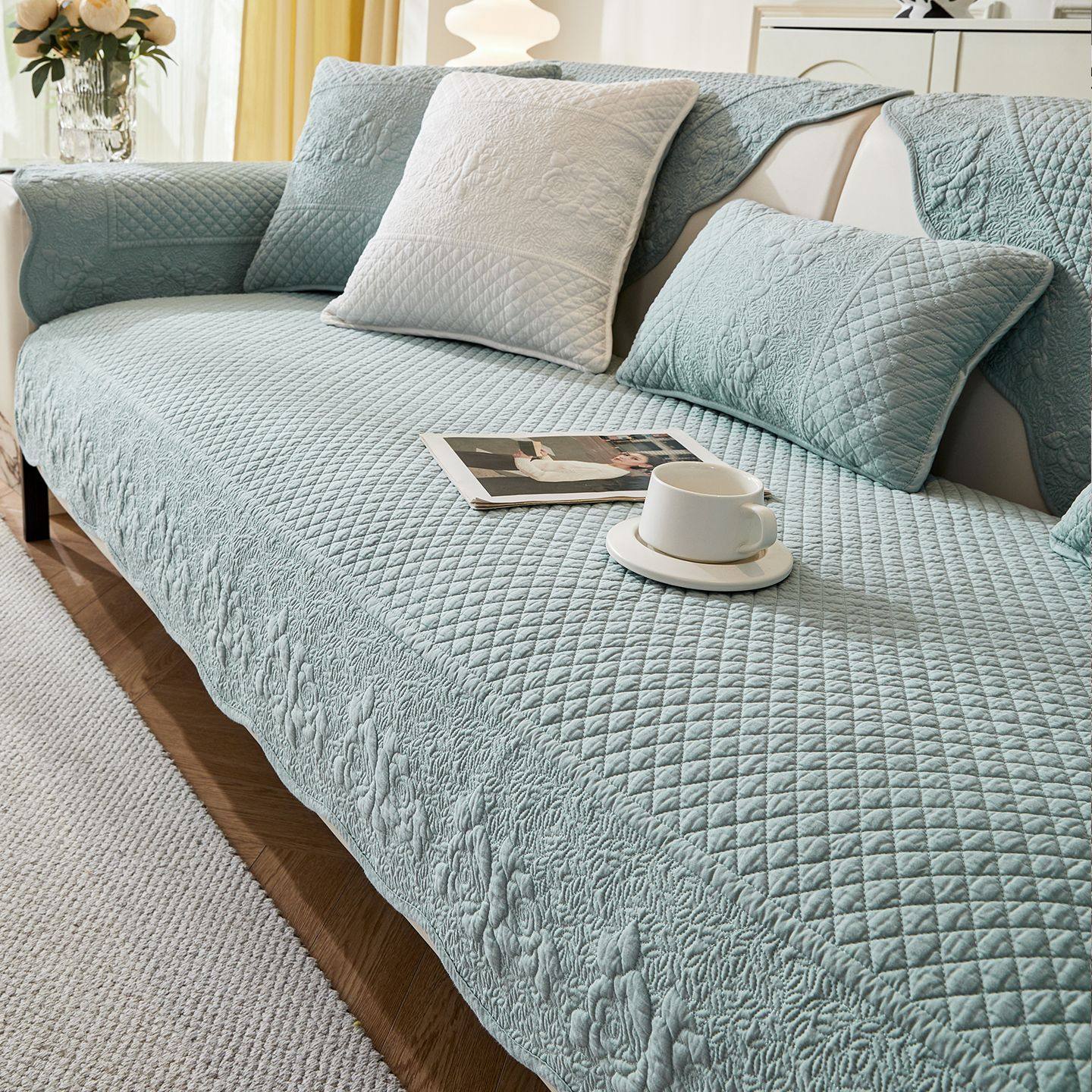 北欧风纯棉异形沙发垫2026新款四季通用防滑坐垫沙发套罩,居家布艺,沙发垫,淘宝优惠券,粉丝福利购,淘宝优惠卷