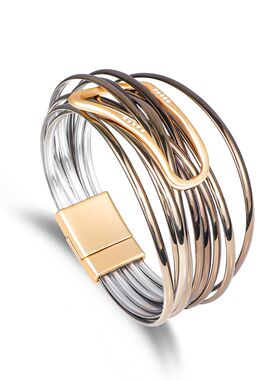 时尚百搭多层欧美风手链波西米亚风合金磁铁扣手环新款女士手饰
