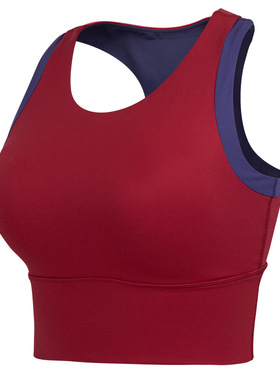 撞色高强度运动内衣女固定杯跑步防震遮副乳健身文胸瑜伽背心