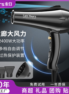永日负离子吹风机大功率发廊家用电吹风多档调节吹风筒蓝光