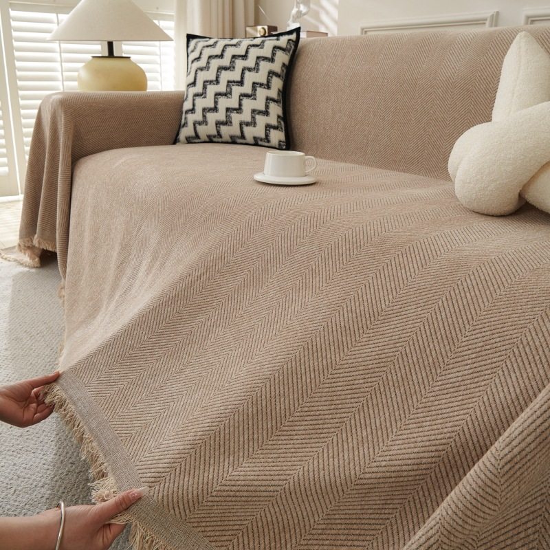 230加宽加大人字纹雪尼尔沙发巾轻奢高级感沙发盖布四季通用盖毯,居家布艺,沙发垫,淘宝优惠券,粉丝福利购,淘宝优惠卷