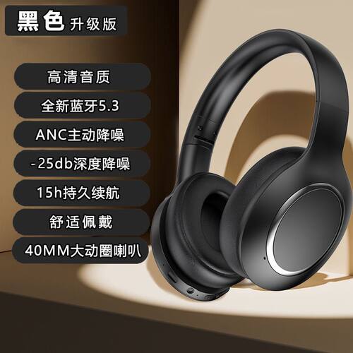 P6066主动降噪头戴式耳机无线蓝牙音乐耳麦ANC超长续航蓝牙5.3