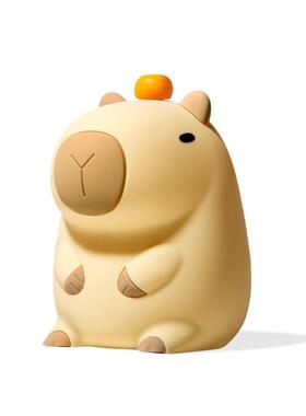 硅胶小夜灯卡皮巴拉拍拍灯鼠奶睡觉用卧睡眠75706灯水豚喂室护眼