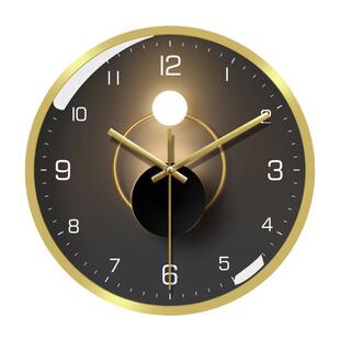 代家用时尚静音免打孔挂钟客厅26375688装钟饰挂北欧光现影轻奢石