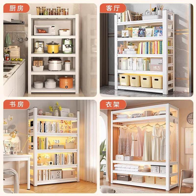 货架DIY简易衣柜开放式角钢衣架置物架出租房组装金属衣帽收纳架