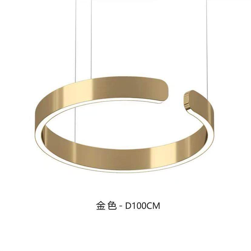 后现代简约客厅灯创意酒店展厅别墅装饰灯具室圆环C形餐厅卧室灯