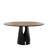 户北欧实木桌桌圆367形餐现代简约轻奢家用小型复古胡桃木拼花椅