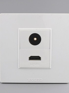 型方口音频光纤带HDMI高插座白色数字光纤DIF接线盒