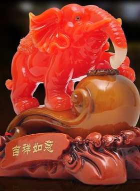 大象一对家居客厅电视柜玄关办公室办公桌装饰品业乔迁礼品