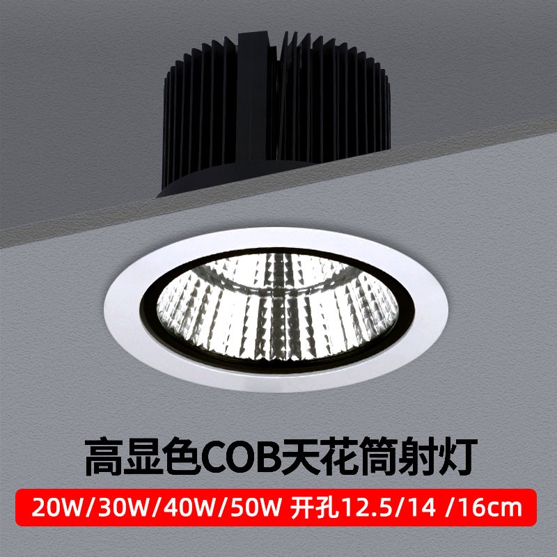嵌入式led射灯天花灯20W0WWW瓦防眩筒灯开孔 1 15 1公分