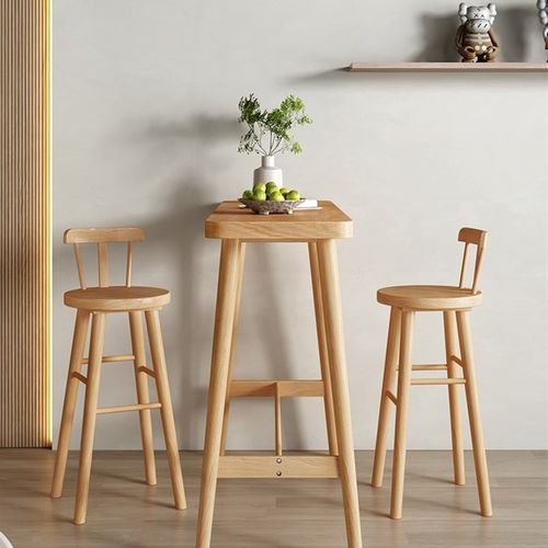 实木吧台现代 家用玄关长条高脚桌酒吧台 咖啡厅吧台桌椅