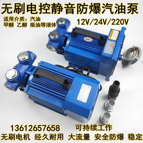无刷电控防爆汽油泵12V24V220V静音电动抽油泵自吸泵柴油1寸/2寸