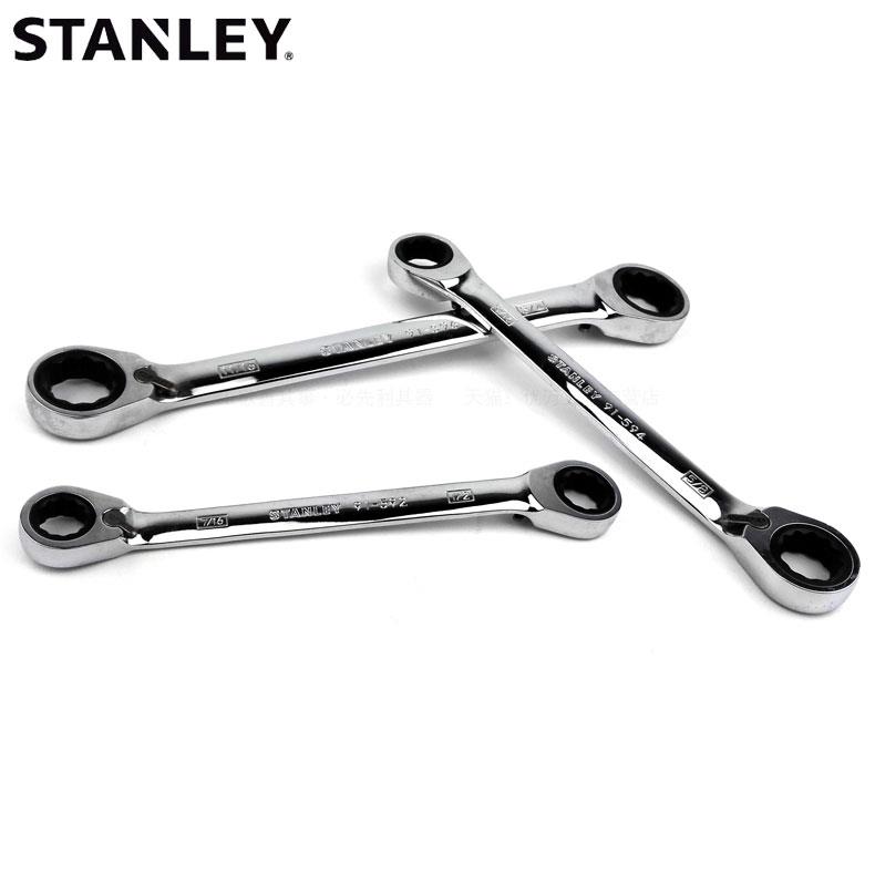 史丹利91-596-1L-22英制双头梅花双向棘轮快速扳手11/16*3/4英寸