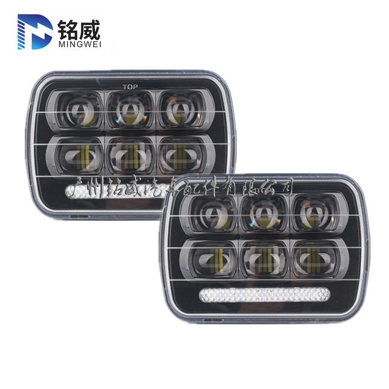 7寸6D透镜牧马人方灯卡车货车大切诺基6*7LED前大灯远近光带日行
