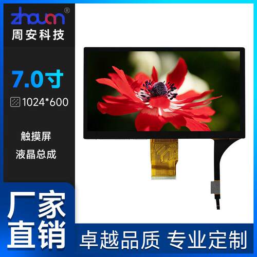 7寸高清IPS屏1024*600RGB数码屏7寸树莓派屏7寸触摸屏液晶屏总成