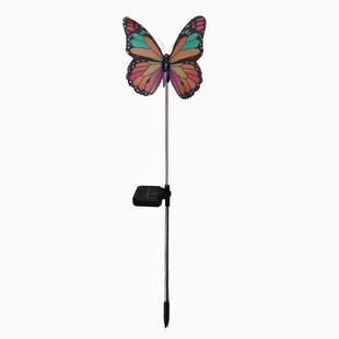 新款围光蝴蝶灯地插变色透明光纤无品牌/管子蝴蝶庭院草坪灯纤氛