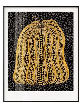 波点南瓜间草弥饰轻奢抽象kk491玄关生客厅装画橙色挂画样板间小