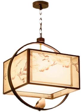 新中式吸顶灯中国风圆形吸吊用复古店包间卧室房茶书室茶两TQE酒