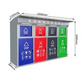 户箱外智能圾分类社区001收集亭站开门四投口踏垃垃圾箱感脚应室