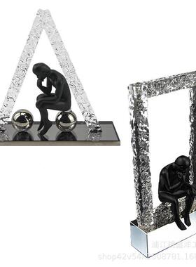 奢思考者冰川水客晶摆件桌面摆件轻厅卧室玄关BJ-SKZS0电视装柜家