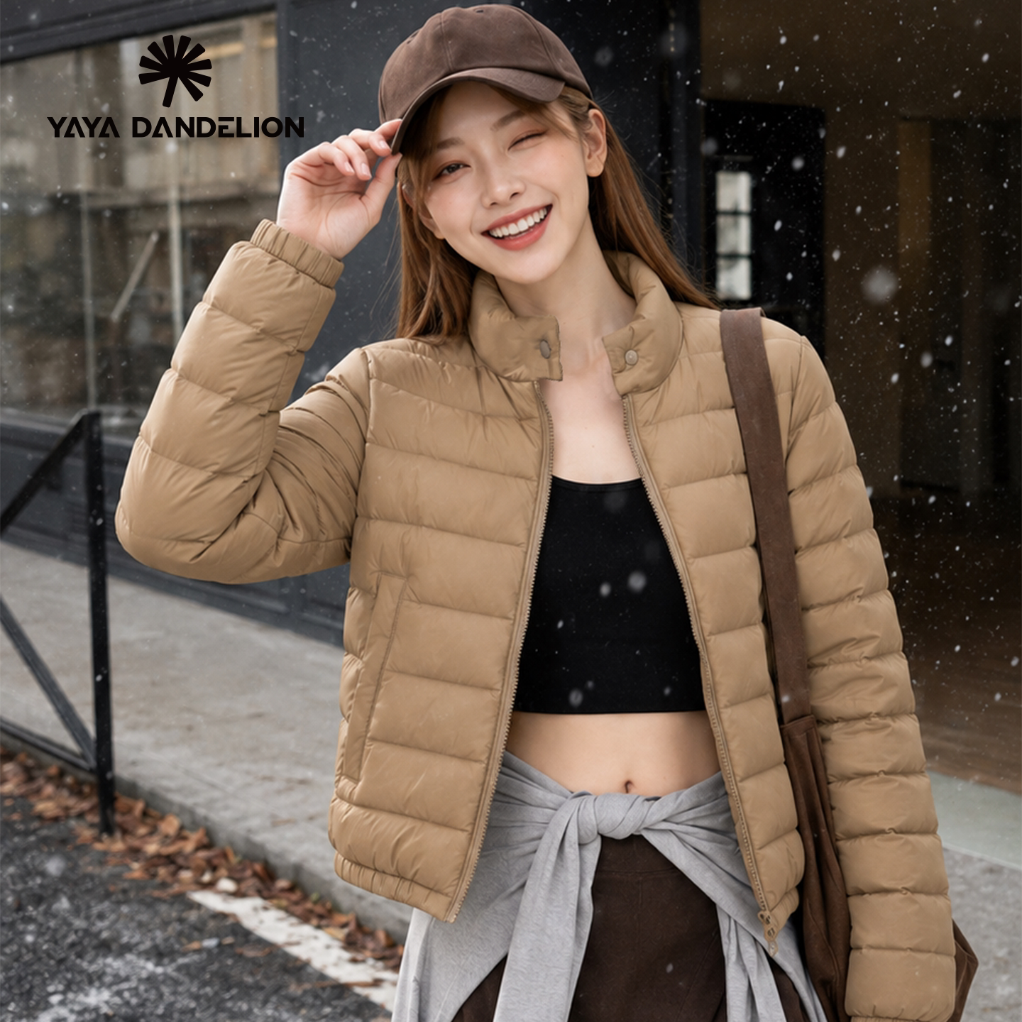 【蒲公英系列】YAYA鸭鸭2026新款秋冬保暖休闲收腰短款女士鹅绒服