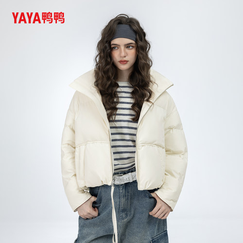 YAYA鸭鸭2026新款双面穿羽绒服秋冬保暖时尚百搭休闲女士短款外套