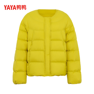 YAYA鸭鸭2025新款女士休闲短款百搭设计感轻薄羽绒服时尚保暖外套