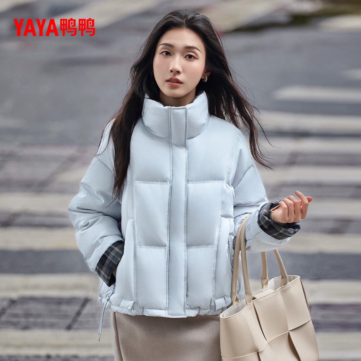 鸭鸭羽绒服女款2026年反季新品立领时尚休闲百搭简约保暖厚外套
