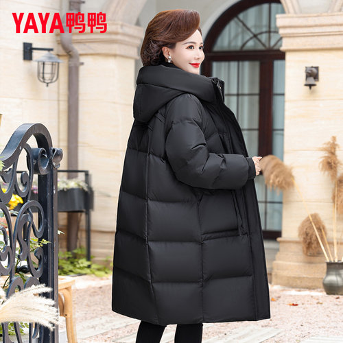 YAYA鸭鸭妈妈羽绒服女冬2026年新中年女款中老年中长款外套女冬装