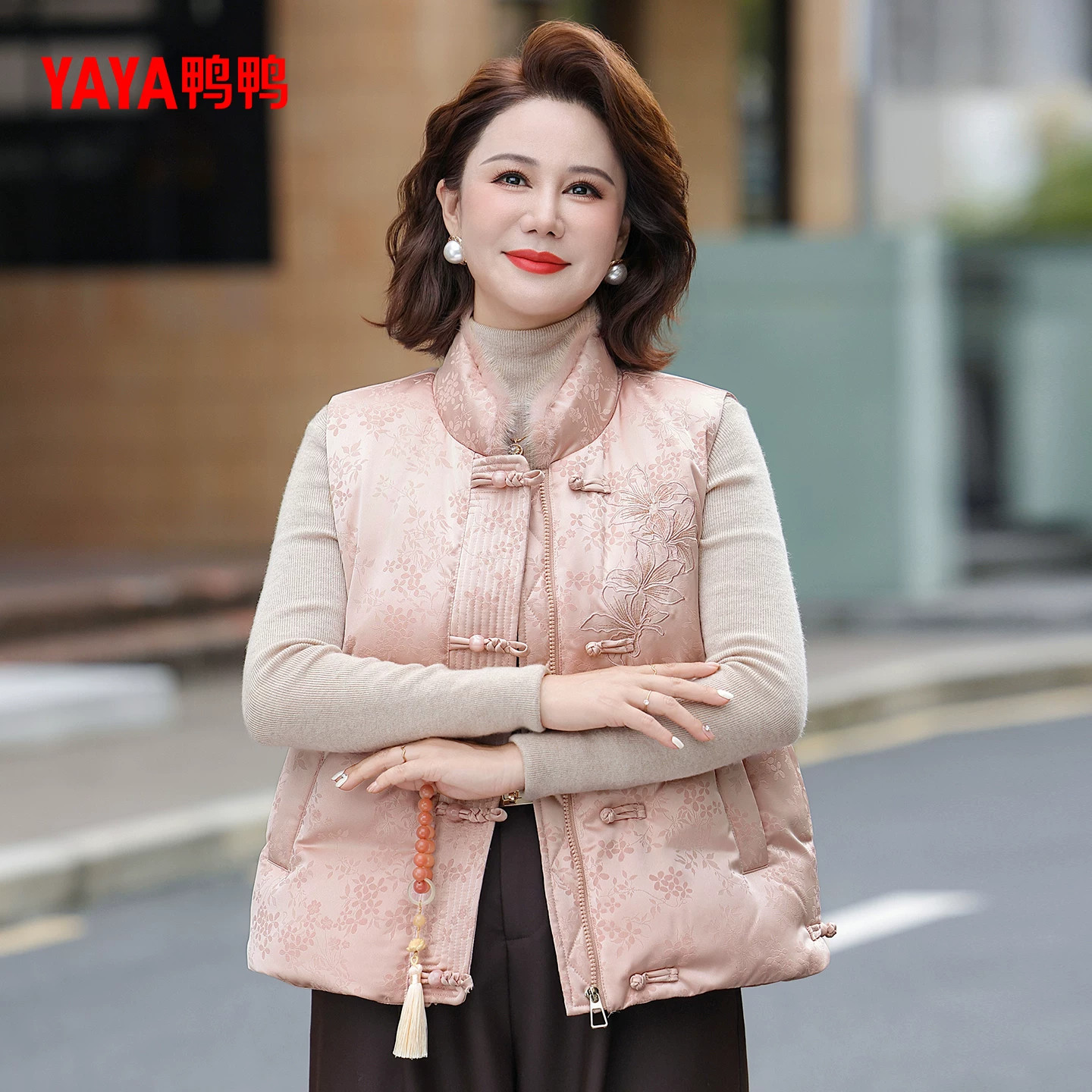 YAYA鸭鸭女士2026冬季新款羽绒服马甲立领时尚百搭休闲保暖厚外套