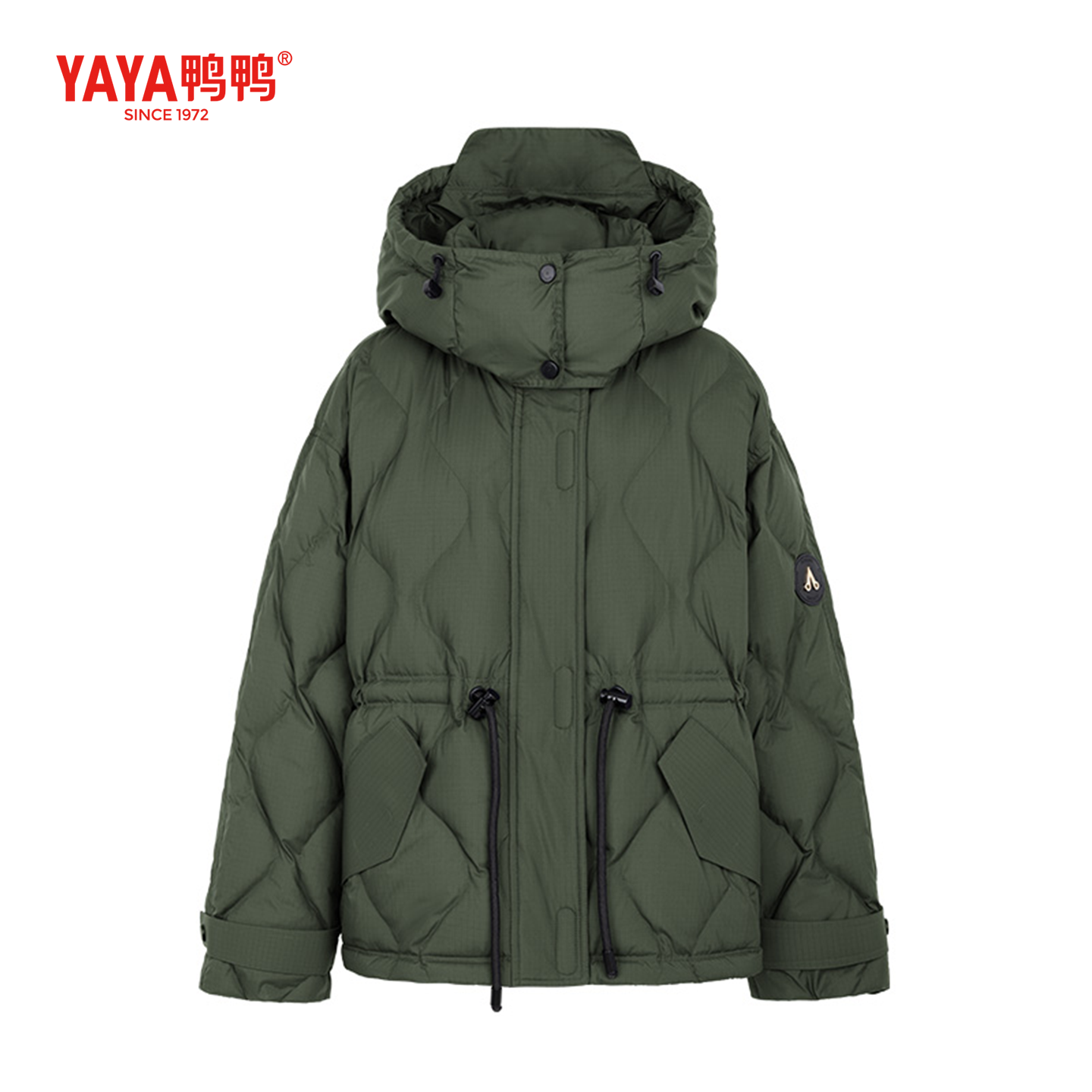 鸭鸭官方羽绒服2025新款运动风加厚外套宽松中长款冬季保暖女