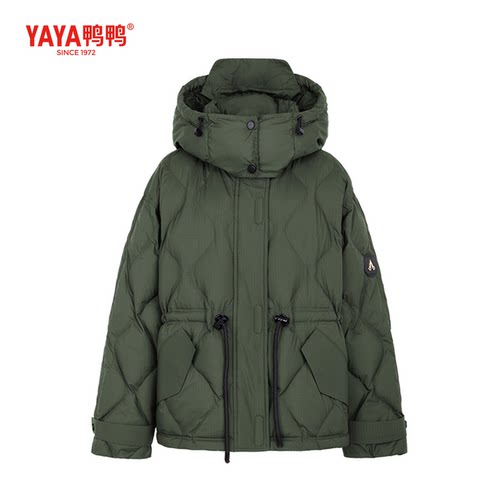 【大师裁剪系列】YAYA鸭鸭2026运动风加厚宽松中长款保暖羽绒服女