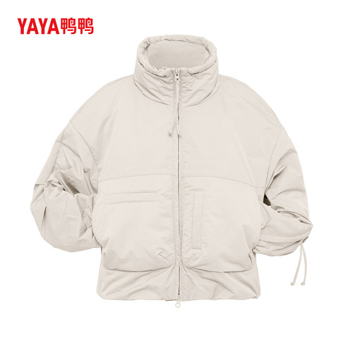 YAYA鸭鸭2026秋冬新款廓形立领短款羽绒服纯色百搭休闲保暖外套