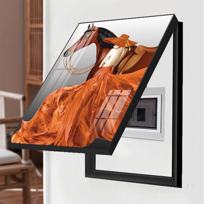 免打孔欧式美女电表箱挂画餐厅竖款人物装饰画客厅电闸盒遮挡壁画