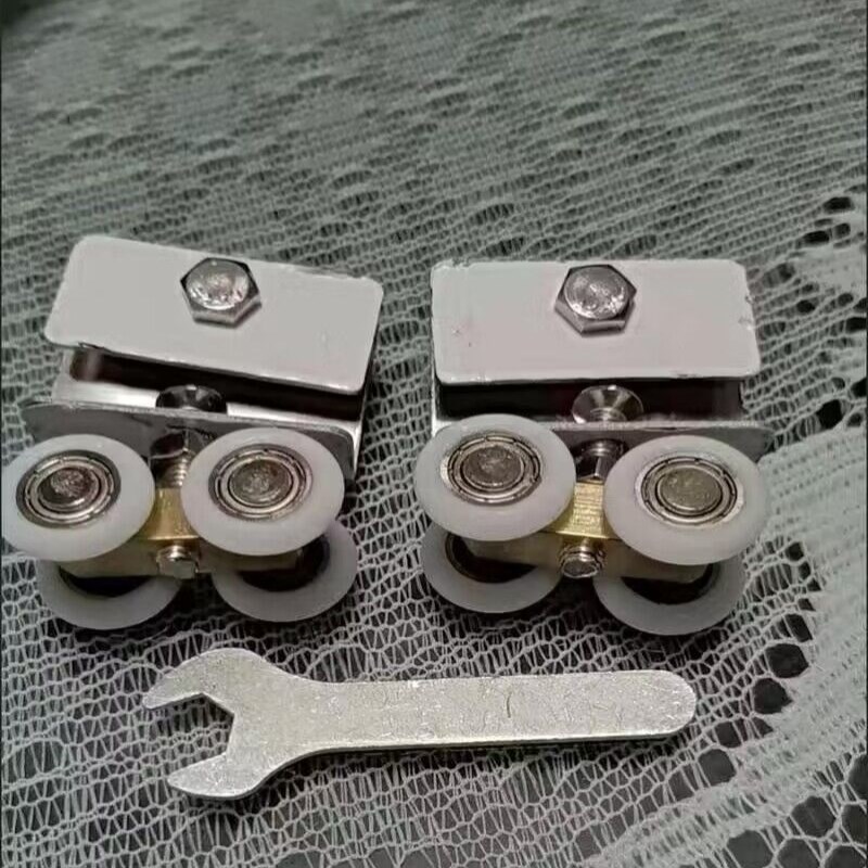 铜质移门滑轮轱辘四轮冲淋房卫生间淋浴房支架轮子玻璃门走脚