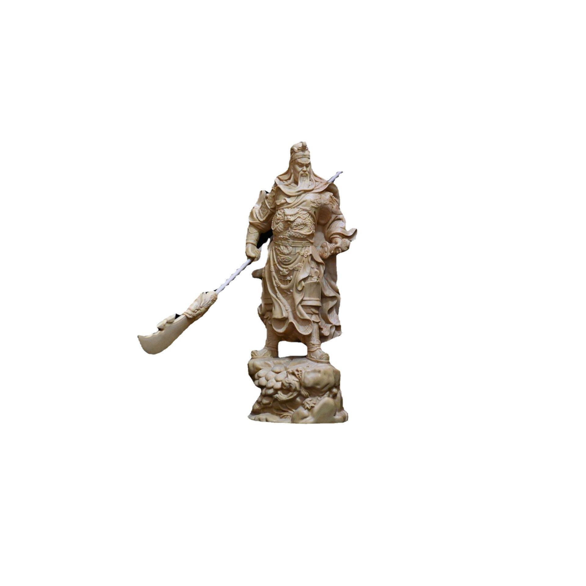 武财神关公关羽像小叶黄杨木雕木雕摆件人物木雕工艺品摆件