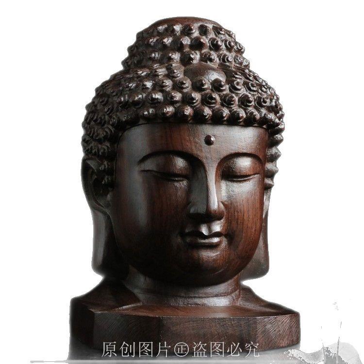 供优品释迦牟尼如来佛头工艺品木雕摆件厂家直供